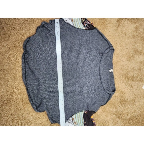 Free People We The Free Grey Blossom Waffle Knit Thermal Top Boho Hippi Size S - Picture 11 of 12